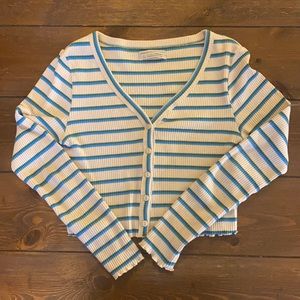 Urban Outfitters Striped Ribbed Cotton Top